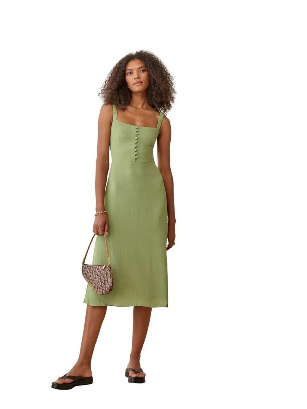 Reformation Light Green Midi Dress